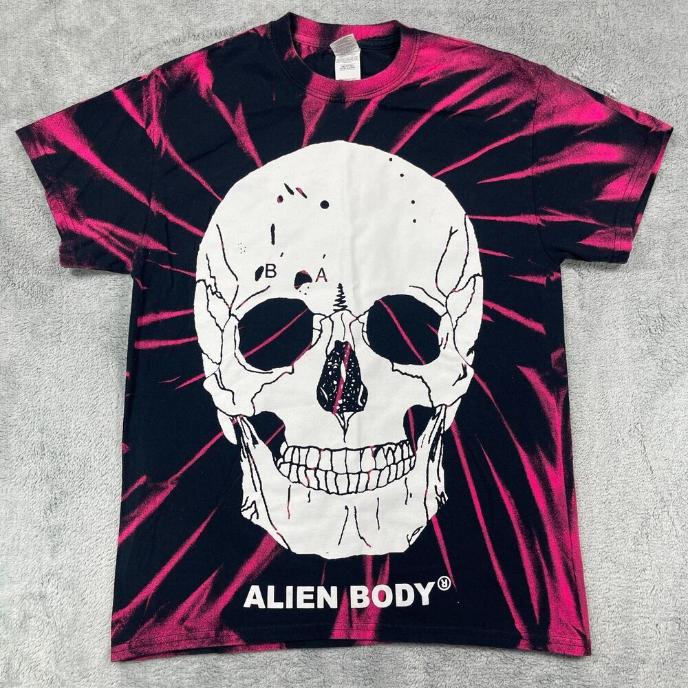 Alien Body JFK T-Shirt Men's Medium Black Pink Cotton Short Sleeve Crew Neck